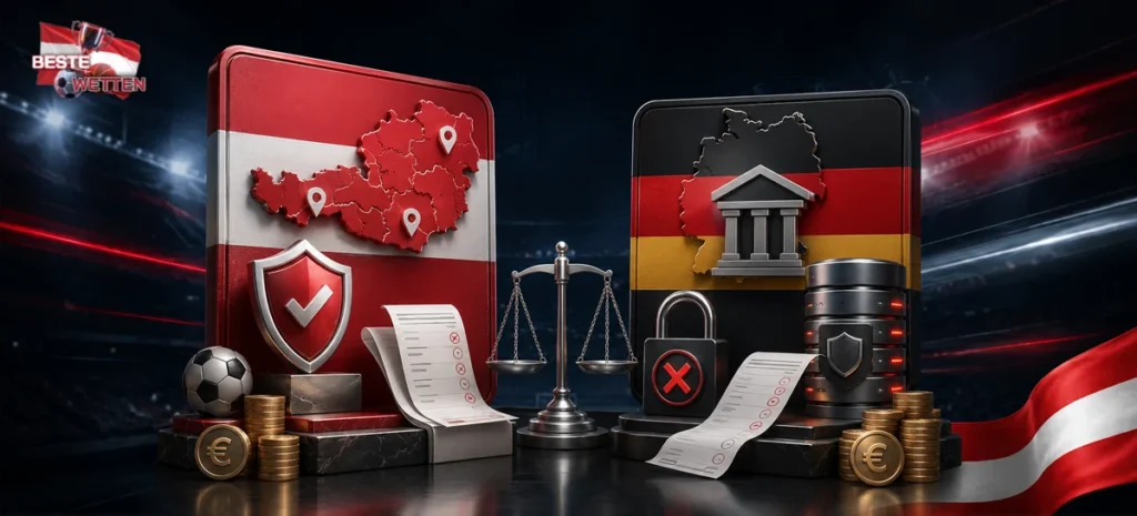 Vergleich von Österreich und Deutschland bei LUGAS, OASIS und Wettregeln